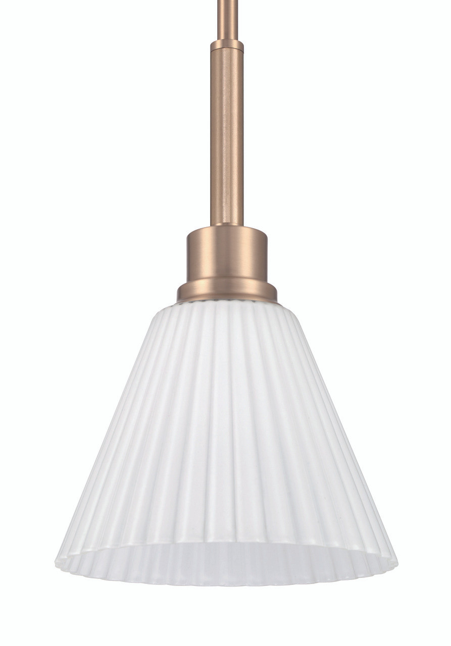 Pleated II 1 Light Mini Pendant in Premium Bronze (Cased White