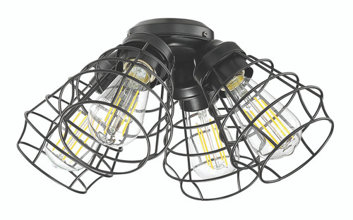 4 Light Cage Light Kit in Flat Black
