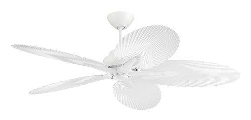 Getaway 52" 5-Blade Outdoor Ceiling Fan in Matte White w/ White Blades; Not Light Kit Adaptable