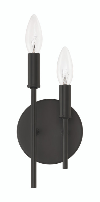 Lena 2 Light Wall Sconce Reverse in Flat Black