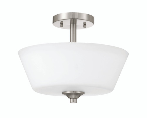 Covey 2 Light Semi-Flush in Brushed Polished Nickel