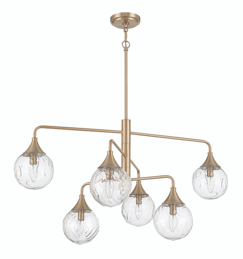 Reflection 6 Light Chandelier in Craftmade Premium Bronze
