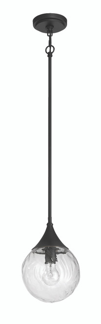 Reflection 1 Light Mini Pendant in Flat Black