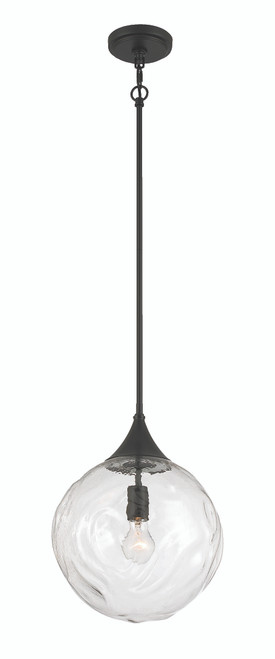 Reflection 1 Light Pendant in Flat Black