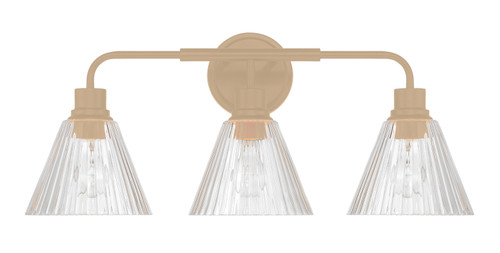 Pleated 3 Light Vanity in Premium Bronze