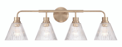 Pleated 4 Light Vanity in Premium Bronze