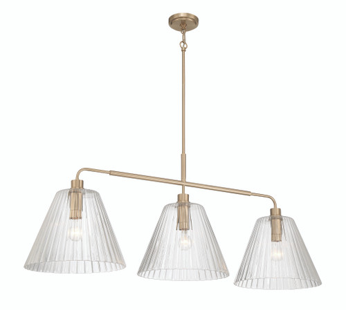 Pleated 3 Light Island in Premium Bronze