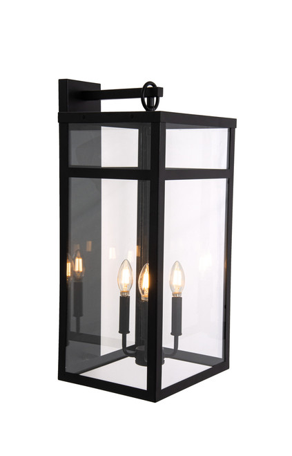O'Neal 25.5" 4 Light Outdoor Wall Lantern in Textured Black