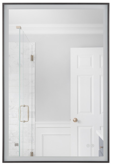 Slim Lite 24" x 36" Rectangle Front/Back Lit LED Mirror, Dimmer, 3000-5000K, in Flat Black