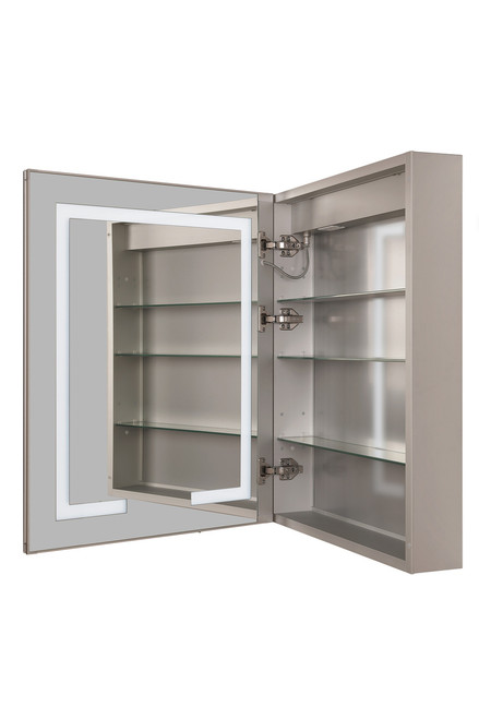 24" x 30" Front/Inside Lit LED Mirror Medicine Cabinet, Night Light, 3000-5000K, in White