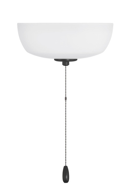 2 Light Bowl Light Kit in Flat Black (White Frost Glass)