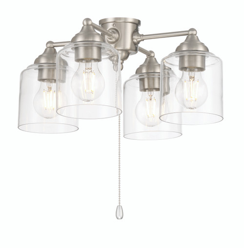 4 Light Light Kit in Brushed Polished Nickel (Clear Glass)