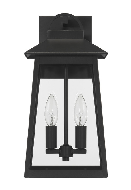 Hardy 2 Light Outdoor Wall Lantern in Textured Black