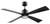 Rhet 52" 4-Blade Ceiling Fan in Flat Black w/ Flat Black Blades; Light Kit Included (Optional)