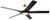 Fonz 65" 5-Blade Ceiling Fan in Satin Brass w/ Flat Black Blades; Light Kit Included (Optional)