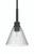 Pleated 1 Light Mini Pendant in Flat Black
