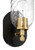 Council 1 Light Wall Sconce in Flat Black/Satin Brass (Clear Swirl Texture Glass)