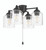 4 Light Light Kit in Flat Black (Clear Glass)
