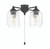 4 Light Light Kit in Flat Black (Clear Glass)