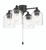 4 Light Light Kit in Flat Black (Clear Glass)
