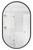 Rachel 24" x 40" Framed Oval Edge/Back Lit LED Mirror, Dimmer, 3000-5000K, in Flat Black