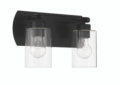 Hendrix 2 Light Vanity in Flat Black - Craftmade International