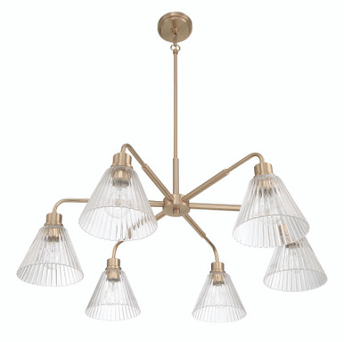 Pleated 6 Light Chandelier in Premium Bronze - Craftmade International