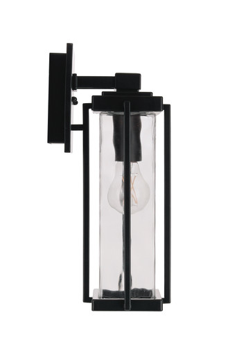 Pyrmont 1 Light Small Outdoor Wall Lantern in Midnight with Clear