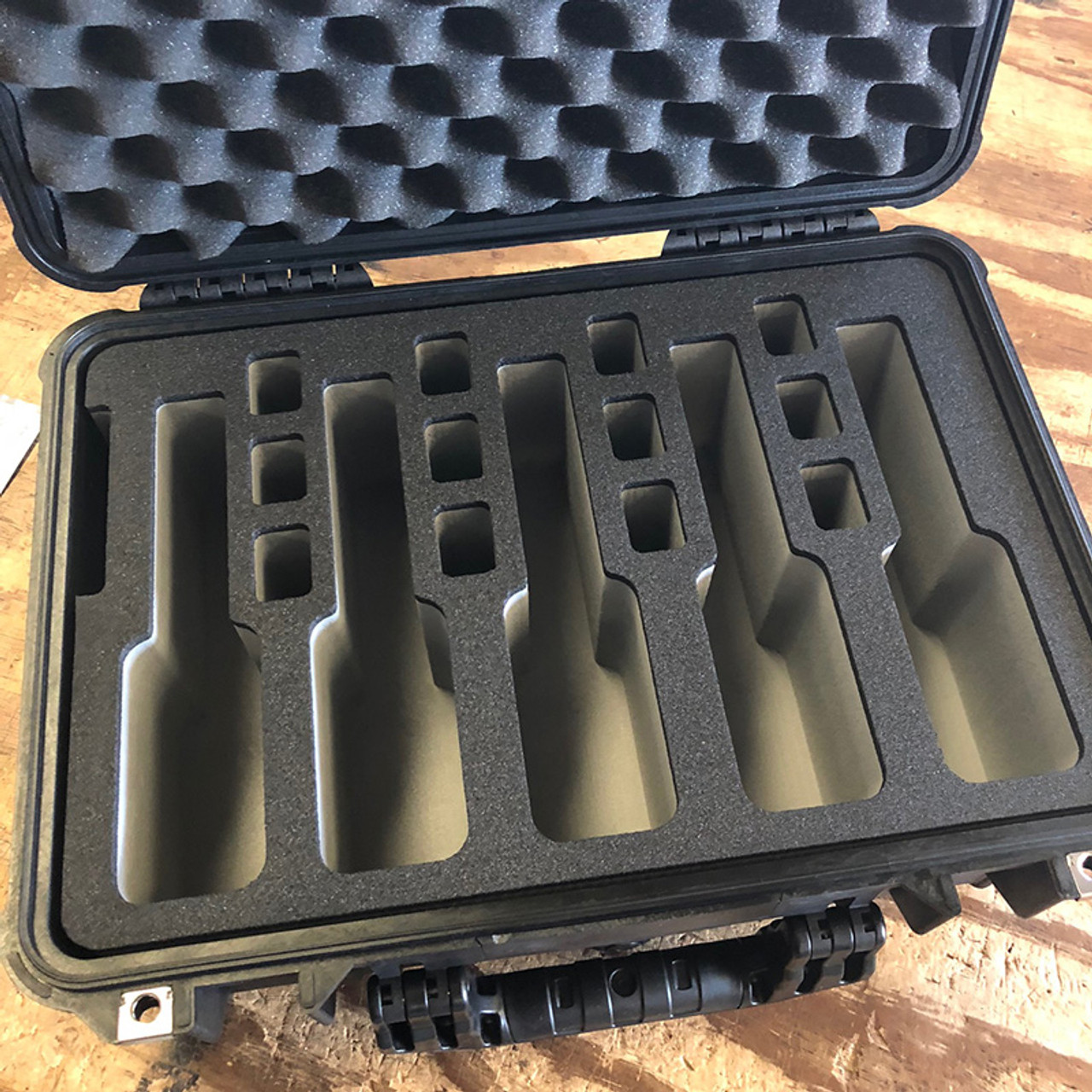  Pistol & Magazine Storage Foam Insert For Pelican P-1500 Case, 2 Piece Set, Pre-Cut Military Grade Polyethylene Base And Protective Lid  Liner (Case Not Included)