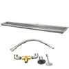 76" trough burner with components for fire pit kit