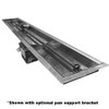 121" Linear burner assembly for 10 foot fire trough with support bracket