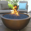 lit 48" Ravello fire bowl with black fire glass