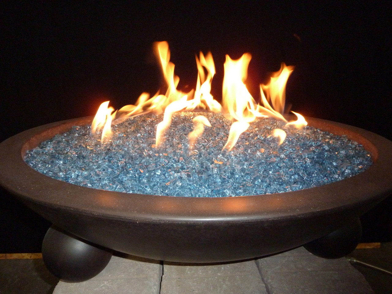 Large Arctic Blue Fire Glass Flame Creation