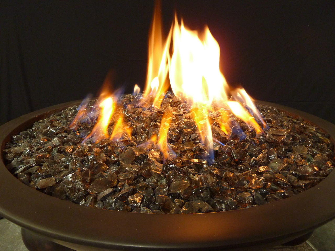 Large Copper Fire Glass Flame Creation