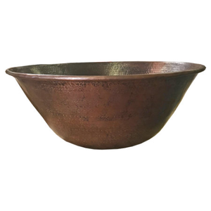 24" Mediterranean Copper fire bowl with hammered finish