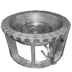 36" round fire pit frame with deep pan