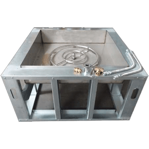 42" Square Fire Pit Frame with 6" deep pan (Manual Gas Burner)