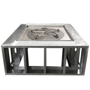 41" manual square fire pit frame with wide decking