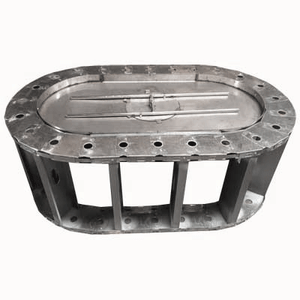Oval fire pit frame with manual gas burner