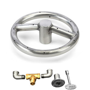 12" stainless steel gas fire ring kit