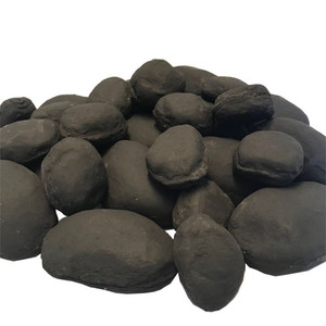 Lightweight, ceramic 4" - 5" large river rocks in black