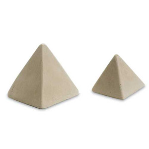 Large and small pyramids for added decoration within a fire pit