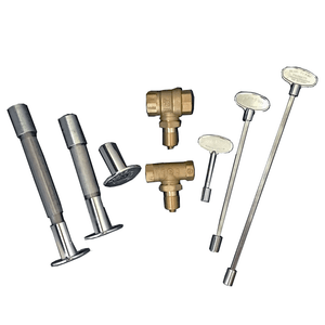 Manual key valve kit with 3" key, brass valve and decorative valve flange