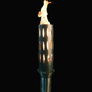 Siria gas torch available with an electronic ignition in stainless steel.