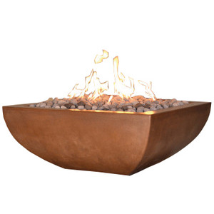 Luxor fire pit in deep amber