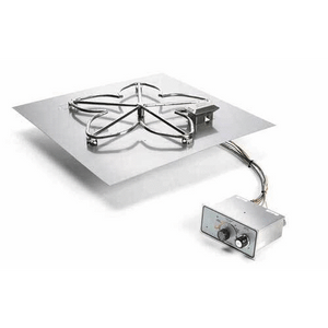 18" stainless steel manual spark ignition burner and square pan