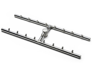 60" x 10" stainless steel H-burner