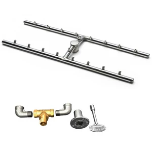 30" x 8" H-Burner kit for manual match lit fire pit installation