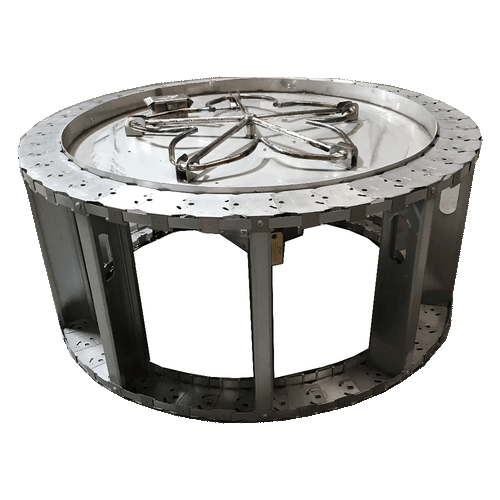 36 Round Fire Pit Frame Electronic Ignition Burner Flame Creation