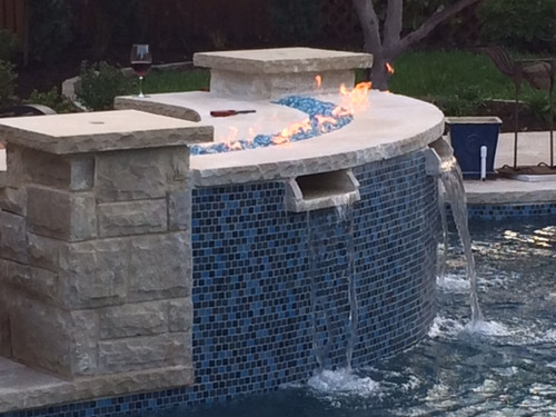 86 Curved Fire Pit Frame (Manual Gas Burner) | Flame Creation